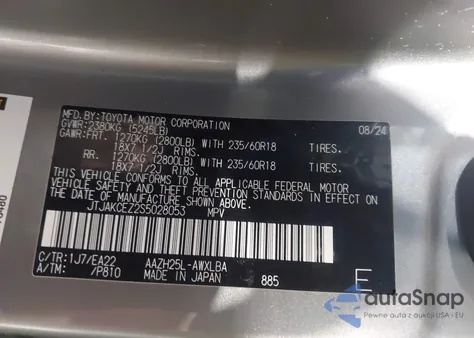 2025 Lexus Nx 350H from USA, damaged, VIN JTJAKCEZ2S5028053